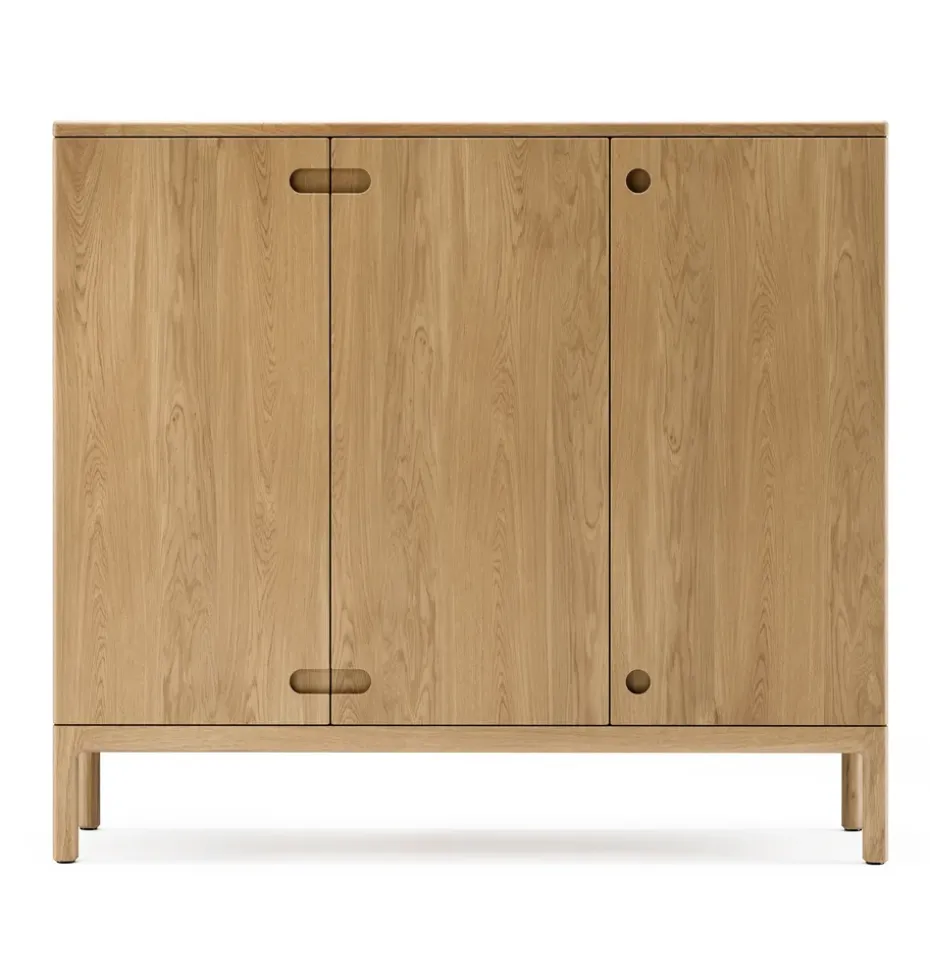 Buffet Prio haut, chêne huilé naturel, porte en bois