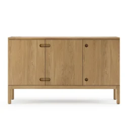Buffet Prio moyen, chêne huilé naturel, porte en bois