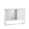 Buffet Story, blanc, dessus en marbre blanc, structure blanche