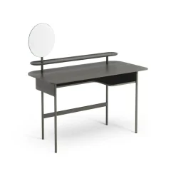 Bureau Luna avec étagère et miroir, Chêne gris