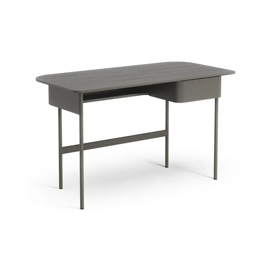 Bureau Luna avec tiroir, Chêne gris