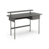 Bureau Luna avec tiroir et étagère, Chêne gris
