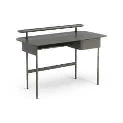 Bureau Luna avec tiroir et étagère, Chêne gris