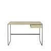 Bureau Tati, chêne teinté blanc (p2), 1 tiroir p2, support green khaki