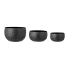 Cache-pot Abisha, lot de 3, Noir