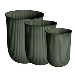 Cache-pot Out stripe, lot de 3, Green