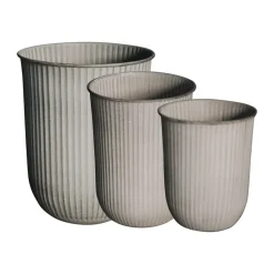 Cache-pot Out stripe, lot de 3, Beige