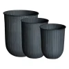 Cache-pot Out stripe, lot de 3, Black