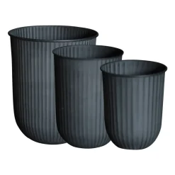 Cache-pot Out stripe, lot de 3, Black