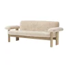 Canapé 2 places Brasilia, Natural oak-Nature sheepskin curly