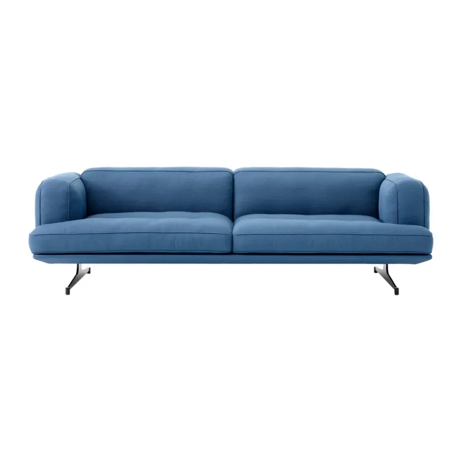 Canapé 3 places Inland AV23, Vidar 4 Denim Blue 733-pieds noirs