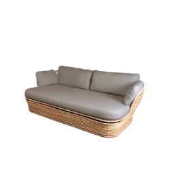 Canapé Basket 2 places, Natural, coussins taupe