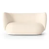 Canapé bouclé Rico 2 places, Bouclé offwhite