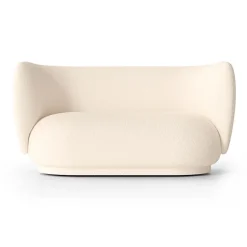 Canapé bouclé Rico 2 places, Bouclé offwhite