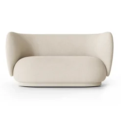 Canapé bouclé Rico 2 places, Wool bouclé offwhite