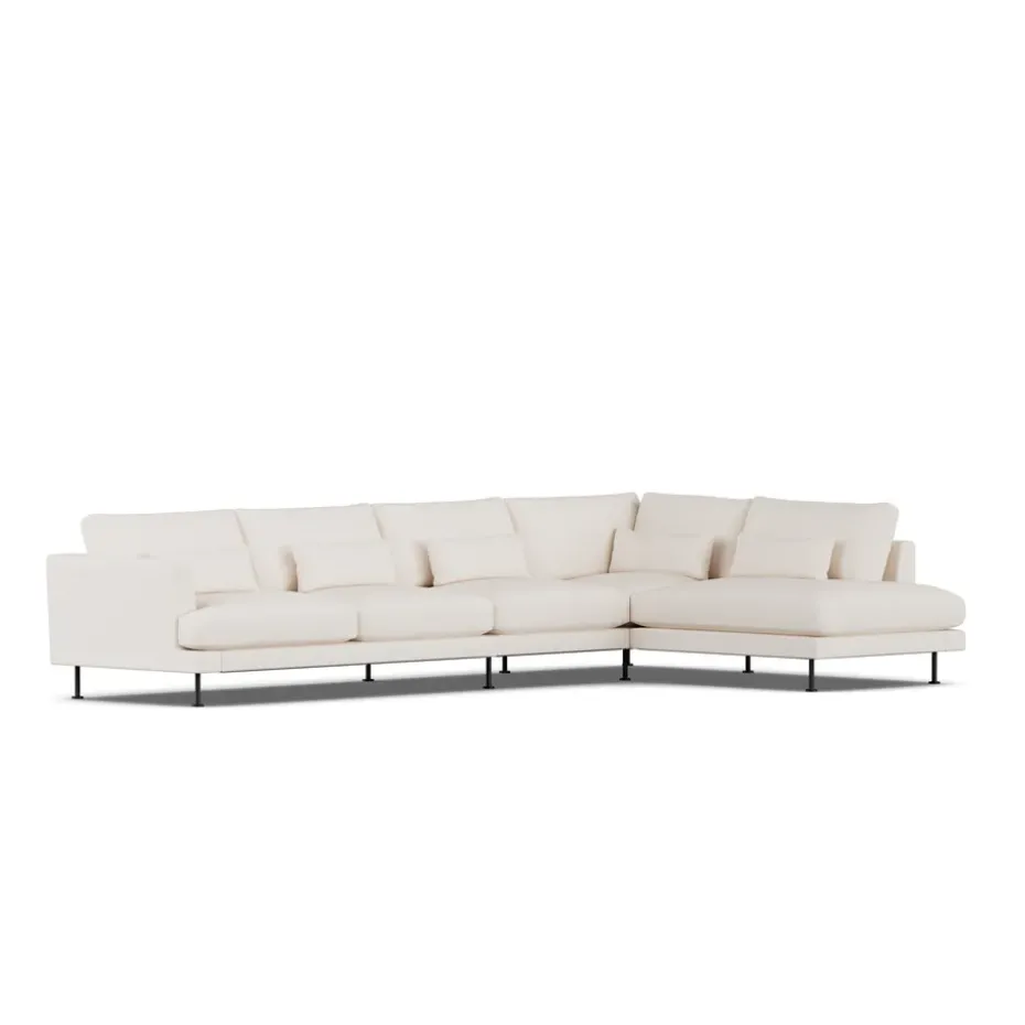 Canapé Bredhult, Caleido Beige 9600-acier noir, 4 places B1