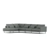 Canapé Bredhult, Caleido Grey 1240-acier noir, 4 places B2