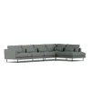 Canapé Bredhult, Caleido Grey 1240-acier noir, 4 places B1