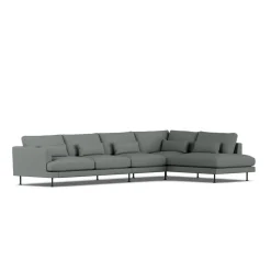 Canapé Bredhult, Caleido Grey 1240-acier noir, 4 places B1