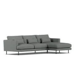 Canapé Bredhult, Caleido Grey 1240-acier noir, 2,5 places C1