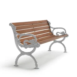 Canapé Byarum, Acajou, support en aluminium brut, 155 cm