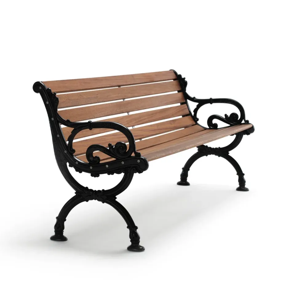 Canapé Byarum, Acajou, support noir, 155 cm