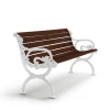 Canapé Byarum, Pin brun lasure, support blanc, 155 cm
