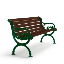 Canapé Byarum, Pin lasuré brun, support vert, 155 cm