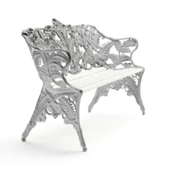 Canapé Classic, Pin blanc laqué, support en aluminium brut