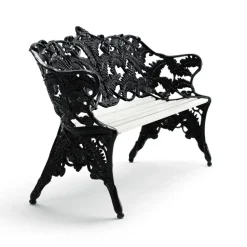 Canapé Classic, Pin laqué blanc, pied noir