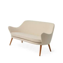 Canapé Dwell, Canapé 2 places tissu barnum 24 cream, pieds en chêne fumé