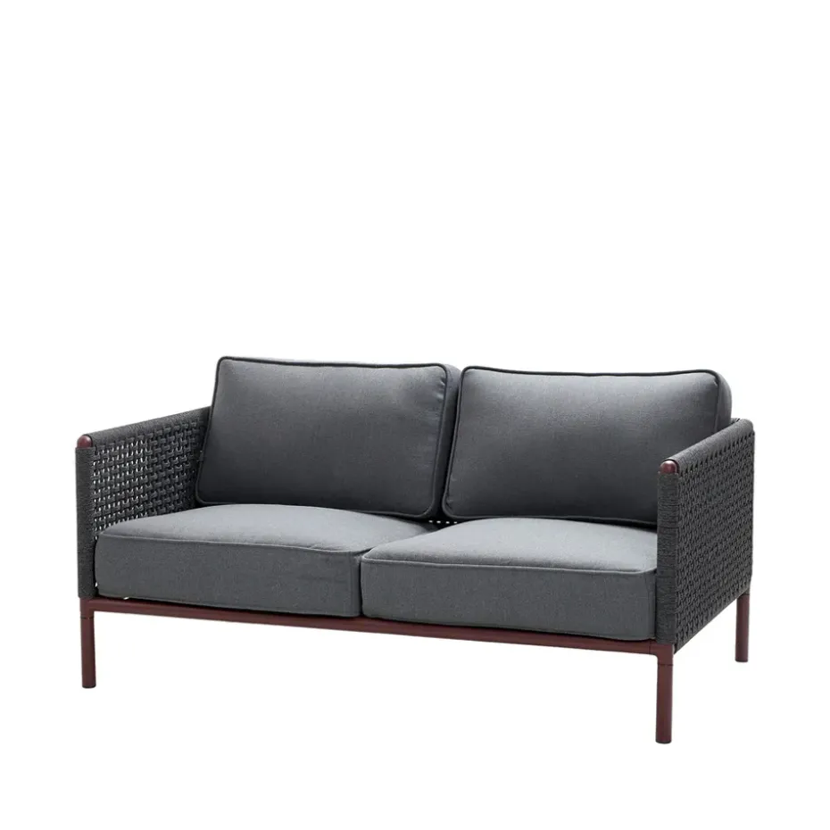 Canapé Encore 2 places, Cane-Line airtouch bordeaux/Dark grey