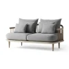Canapé Fly SC2, tissu hot madison 094 gris clair, chêne huilé blanc