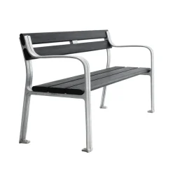 Canapé Joy, Lasure acajou noir, support en aluminium brut
