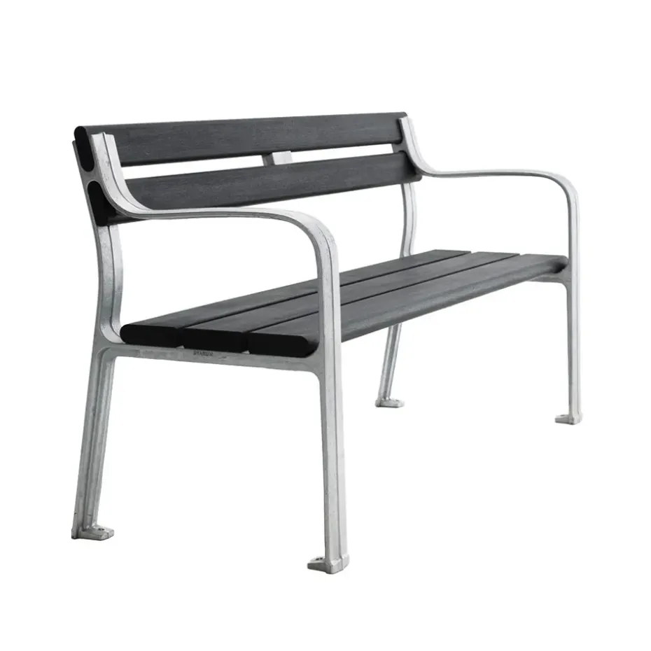 Canapé Joy, Lasure acajou noir, support en aluminium brut