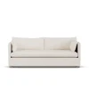 Canapé Linnevik, Caleido beige 9600-chêne blanchi à l’huile, 3 places, avec jupe