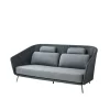 Canapé Mega 2 places, Graphic, coussins gris