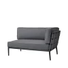 Canapé modulaire Conic, Cane-Line airtouch grey, gauche, incl. coussins