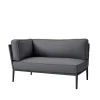 Canapé modulaire Conic, Cane-Line Airtouch gris, droite, incl. coussins