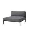 Canapé modulaire Conic, Cane-Line Airtouch grey, lit de jour, incl. coussins