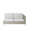 Canapé modulaire Connect, Canapé 2 places taupe, gauche, coussins blancs