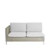 Canapé modulaire Connect, Canapé 2 places taupe, à droite, coussins blancs