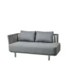 Canapé modulaire Moments, 2 places gris, droite,Cane-Line soft rope