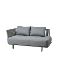 Canapé modulaire Moments, 2 places gris, droite,Cane-Line soft rope