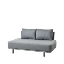 Canapé modulaire Moments, 2 places gris, milieu, Cane-Line soft rope