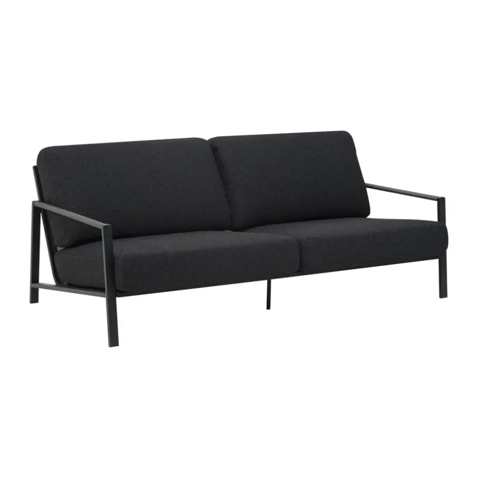 Canapé Naos, Noir-teddy black, 2,5 places