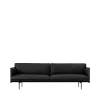Canapé Outline 3 places cuir, Refine black-pieds noirs
