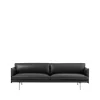 Canapé Outline 3 places cuir, Refine noir- pieds en aluminium