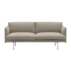 Canapé Outline 2 places, Ecriture 240-Polished Aluminum