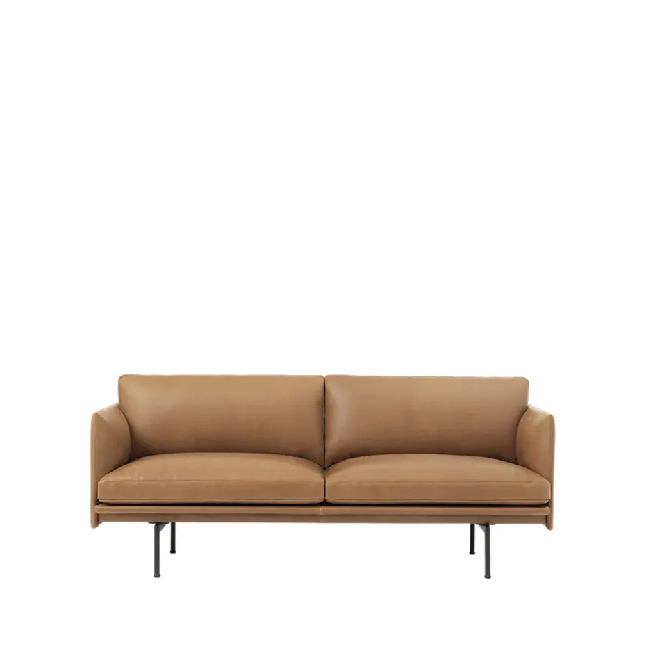 Canapé Outline 2 places, Refine leather cognac-Black
